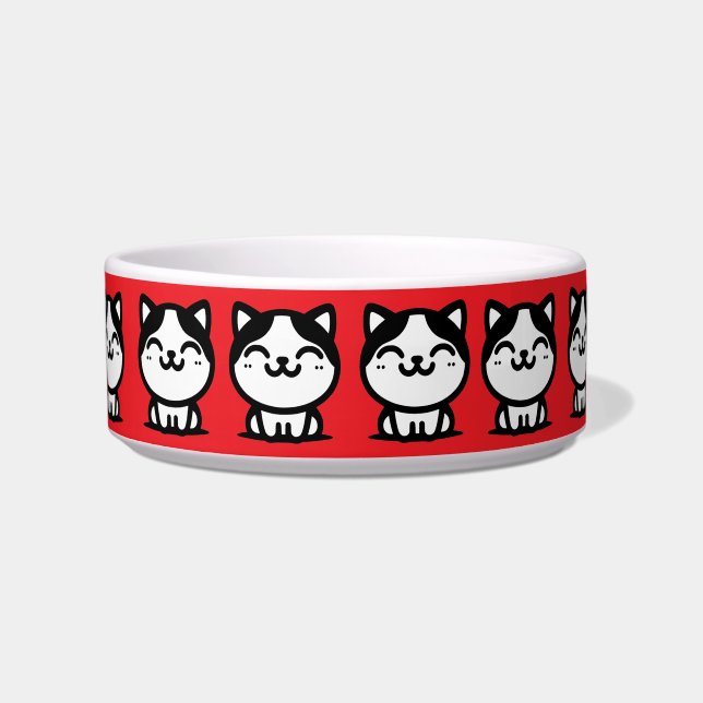 Écuelle Un bol pour chats rouge vif mignon (Devant)