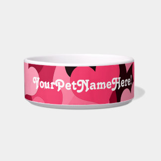 Écuelle Un bon nombre de coeurs roses, motif mignon