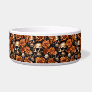 Écuelle Un crâne et une série Rose 9