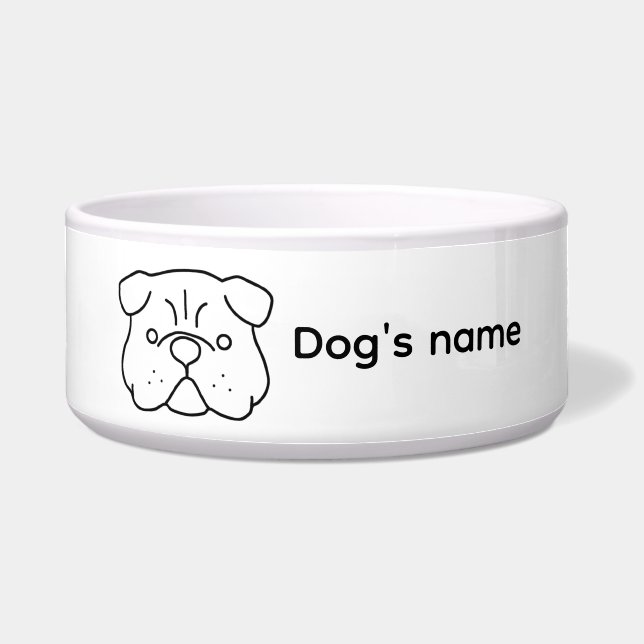 Écuelle Un design de chien mignon simple et personnalisabl (Devant)