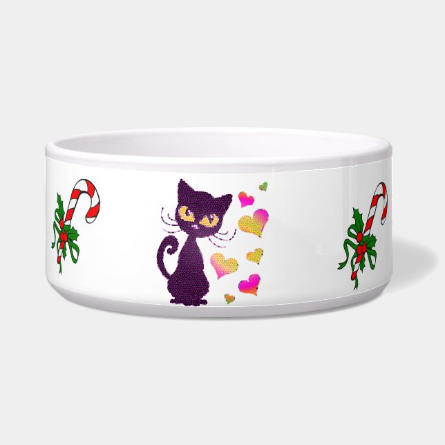 Écuelle Unique Pet Food Bowl, bol de chat animal Noël (Devant)
