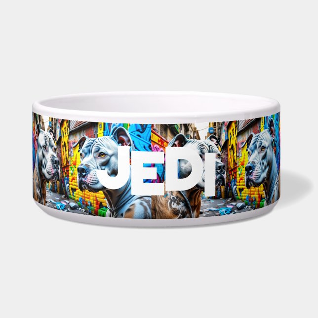 Écuelle Urban Pitbull City Graffiti Street Art Personnalis (Devant)