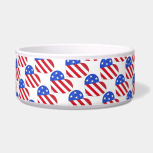 Écuelle USA Patriotic Love Heart Rouge Blanc Bleu Drapeau 