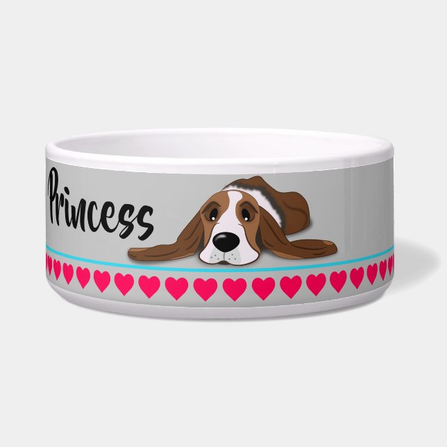 Écuelle Valentine Basset Hound (Devant)