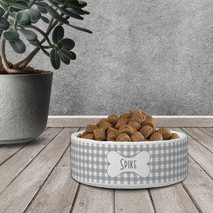 Écuelle Vérification de buffle gris moderne avec nom dans