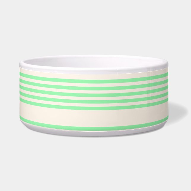Écuelle Vert et beige cinq rayures motif (Devant)