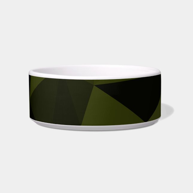 Écuelle Vert foncé de l'armée noir motif de maille géométr (Devant)