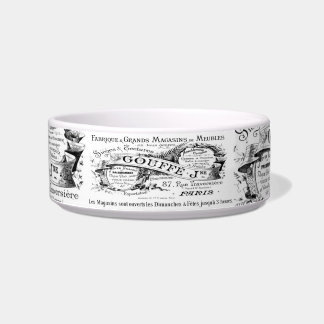 Écuelle Vintage Étiquette français Pet Bowl