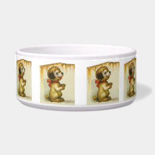 Écuelle Vintage Puppy Art assis Puppy