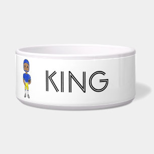 Écuelle vintage retro joueur de football bleu jaune simple