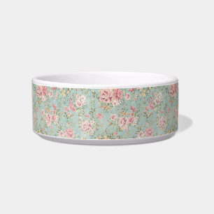 Écuelle Vintage shabby chic floral turquoise rose girly é