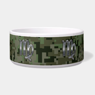Écuelle Virgo Zodiac Sign on Green Digital Camo Style