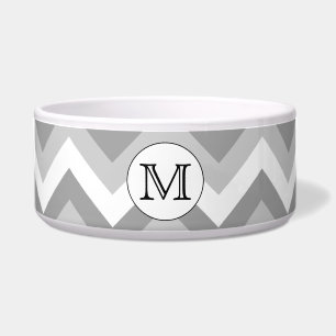 Écuelle Votre lettre. Monogramme Motif gris Zigzag.