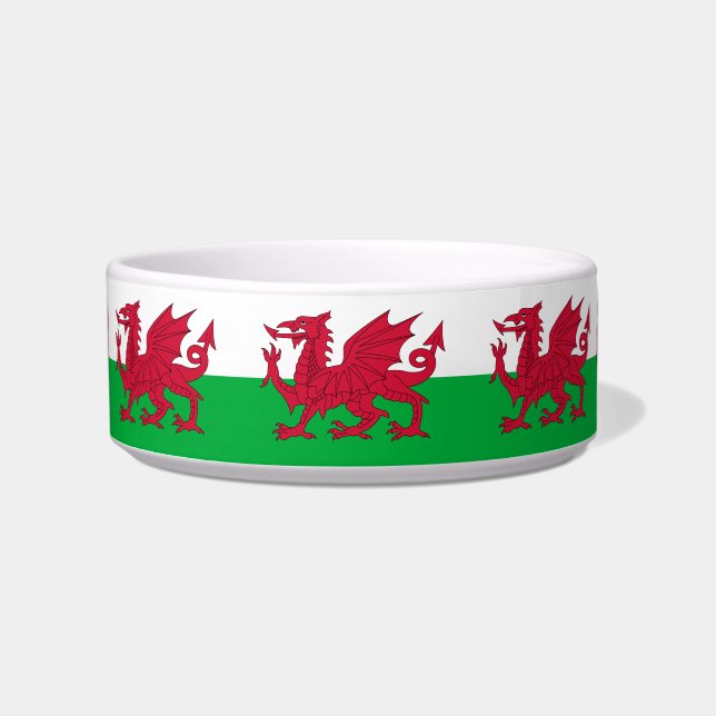 Écuelle Wales flag Ceramic Pet Bowl (Devant)