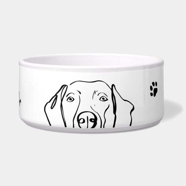 Écuelle Weimaraner élégant : votre texte, votre style (Devant)