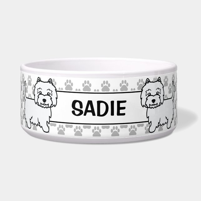 Écuelle West Highland White Terrier Dessin de chien (Devant)
