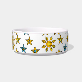 Écuelle White Space Orange Blue Sun et Stars Gem Motif