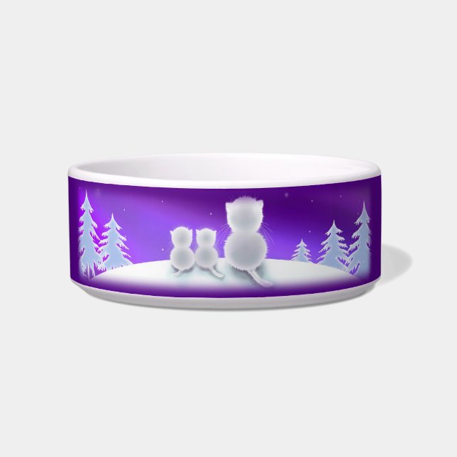 Écuelle Winter Kitty Family Chat Food Bowl (Gauche)