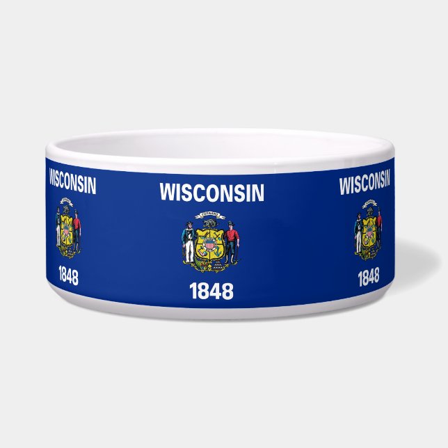 Écuelle Wisconsin State Flag Pet Bowl (Devant)