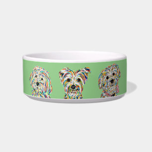 Écuelle Yorkshire Terrier Bichon Maltipoo Green Bowl