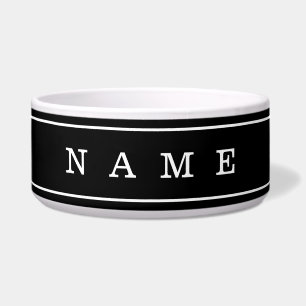Écuelle Your Custom Text & Modern Stripes Black & White