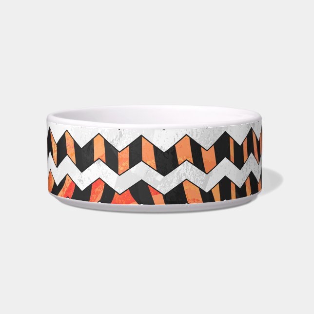 Écuelle Zebra Black et Orange Chevron (Droite)
