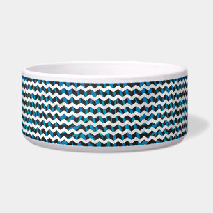 Écuelle Zebra Chevron noir et bleu