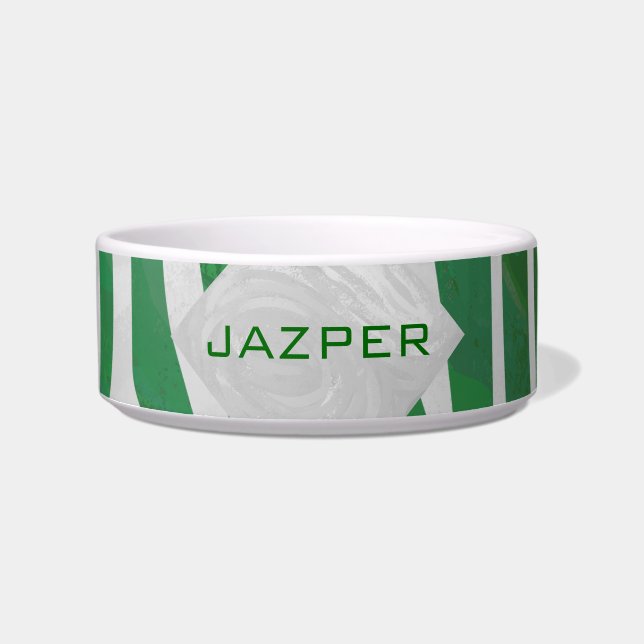 Écuelle Zebra Monogramme Vert et Blanc Impression (Devant)