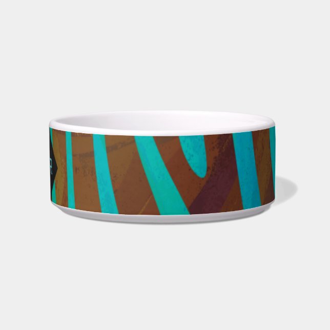 Écuelle Zèbre Brown et Turquoise avec Monogramme (Droite)