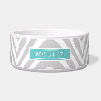 Écuelle Zèbre gris et turquoise Imprimer Monogramme