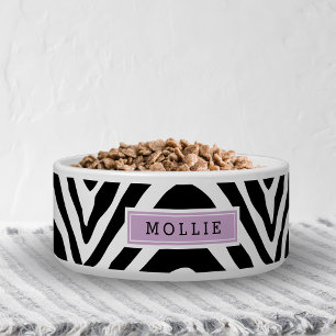Écuelle Zèbre noir et violet Monogramme d'impression