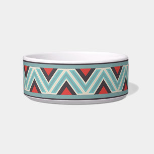 Écuelle Zigzag aztèque et motif de rouge bleu de rayures