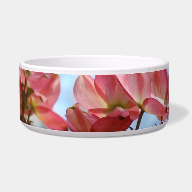 Écuelles pour chiens Fleurs de cornouiller rose Ca (Devant)