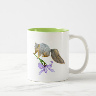 Écureuil avec Mug d'Iris sauvage