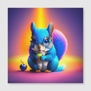 Écureuil bleu mangeant un fruit 