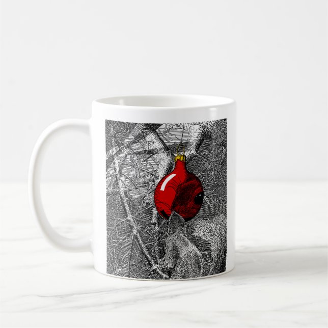 Écureuil dans un mug d'arbre de Noël (Gauche)