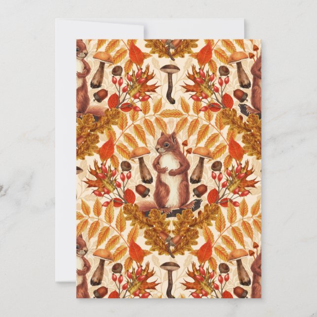 Écureuil d'automne sur blanc (Devant)