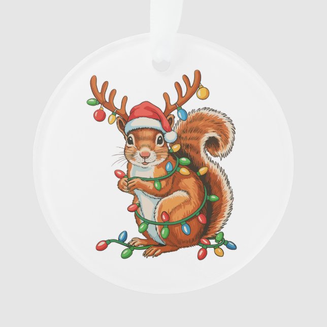 Écureuil de Noël Lumières de Noël Saison des Fêtes (devant)