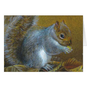 Écureuil gris dans la carte de beaux-arts de