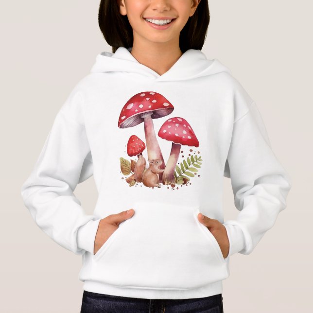 Écureuil mignon aux champignons rouges (Devant)