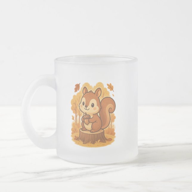 Écureuil mignon et Mug de café d'ordinateur portab (Gauche)