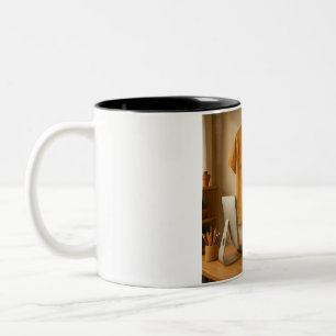 Écureuil mignon et Mug de café d'ordinateur portab