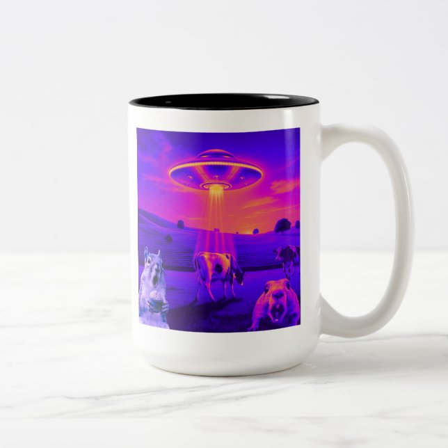 écureuil mug ufo vache enlèvement drôle 15oz mug (Droit)