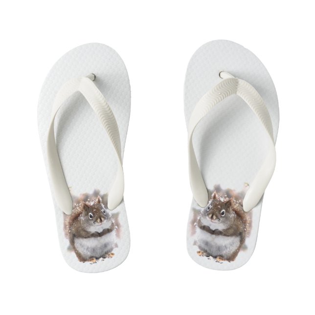 Écureuils Brown Enfants Tongs d'animaux (Semelle)