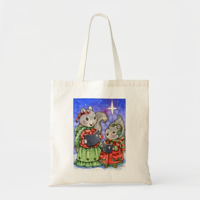 Écureuils de Noël de Caroling - sac fourre-tout (Devant)
