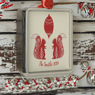 Écureuils nordiques personnalisés Ornement de Noël