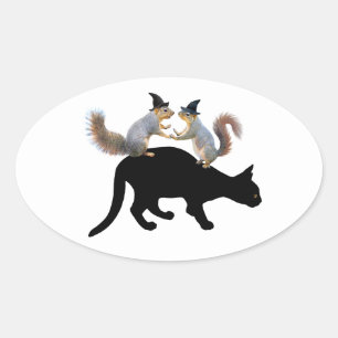 Écureuils sorciers sur Stickers Chat Noir
