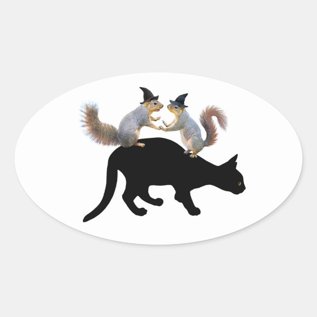 Écureuils sorciers sur Stickers Chat Noir (Devant)