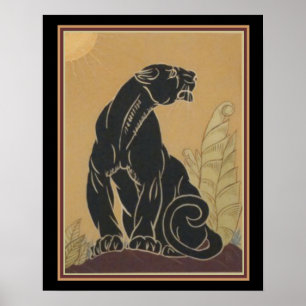 Ed Rudy Art déco Black Panther Imprimer 16 x 20