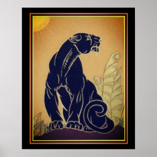 Ed Rudy Art déco Black Panther Imprimer 16 x 20
